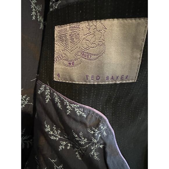 Ted Baker Cotton Blend Purple Label Black Striped Sport Coat Sz. 4/Large/40 - Picture 14 of 15